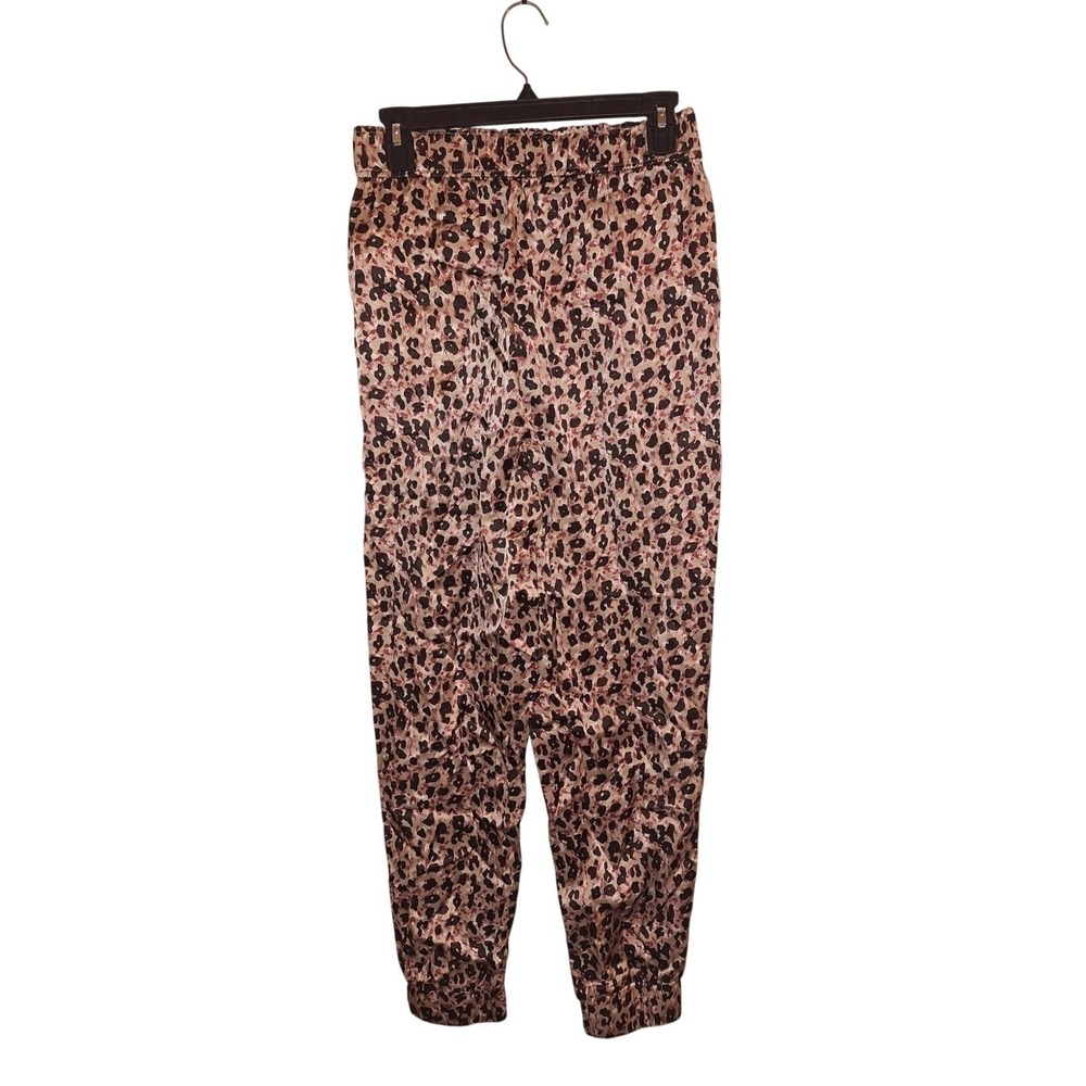 Zara Pull On Jogger Leopard Print Pink Size Small Pants Joggers Pockets